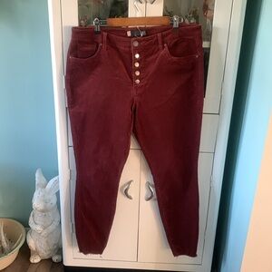 Kut from the Kloth sz 16 Burgundy pants button fly like new!